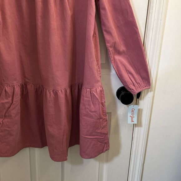 NWT Cat & Jack Girls Eyelet Ruffle Long Sleeve Dress – Mauve Size XXL (18) - Picture 9 of 15